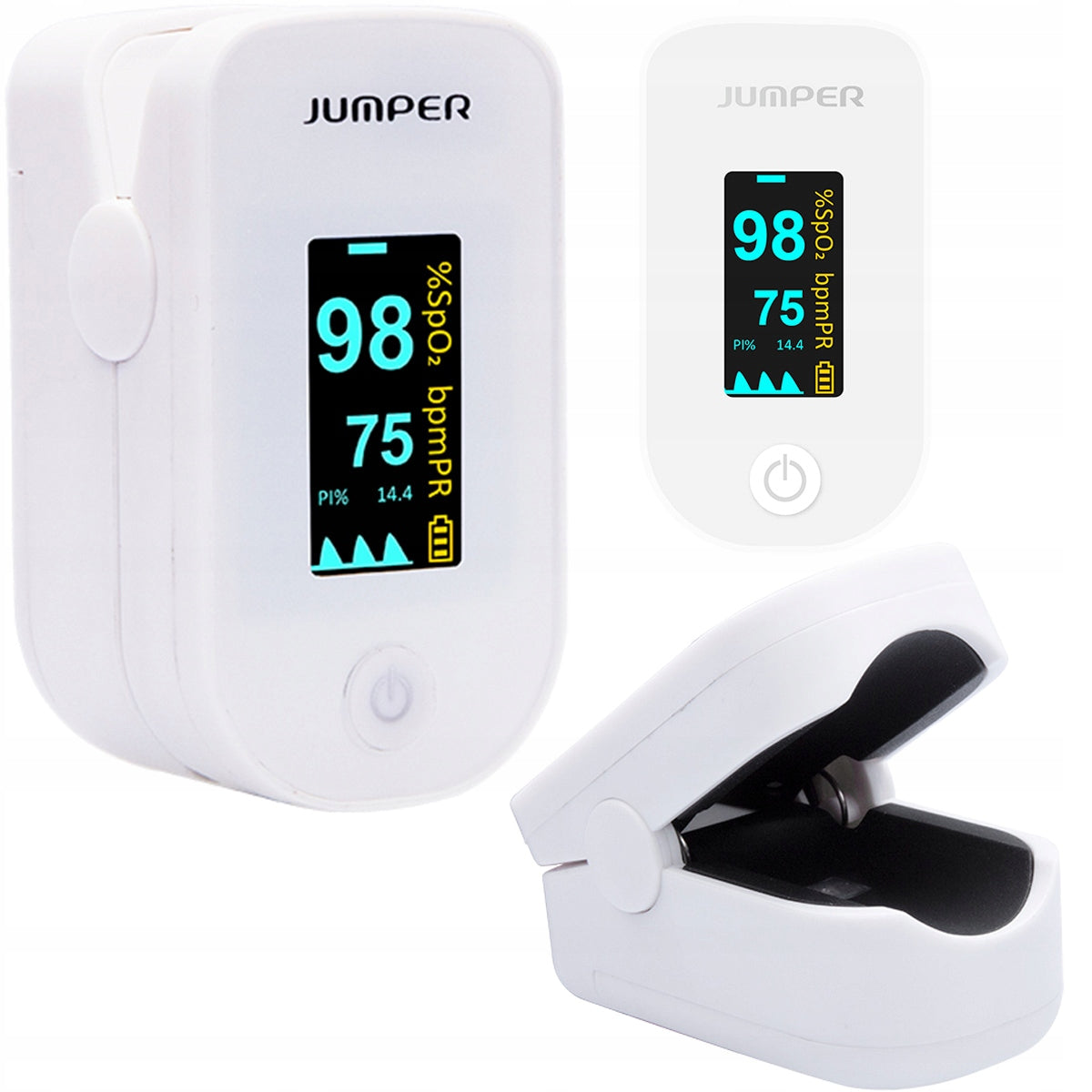 Pulse oximeter JUMPER with screen Medical Certificate measurement SpO2 Batteries included yes