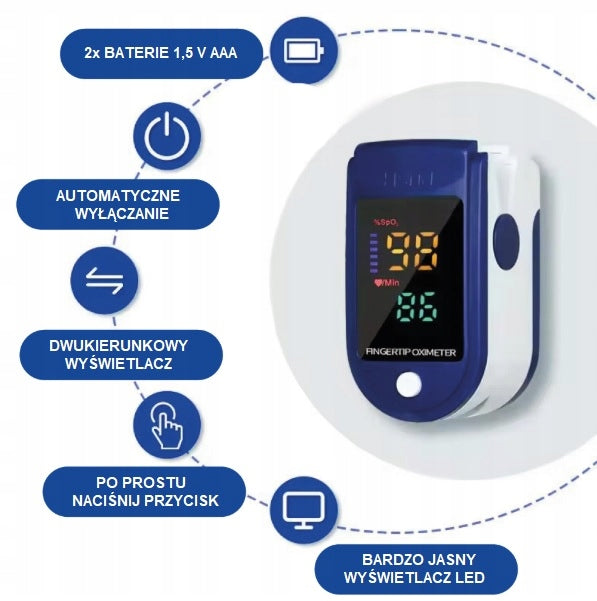 Pulse oximeter per finger pulse and saturation measurement Medical device no