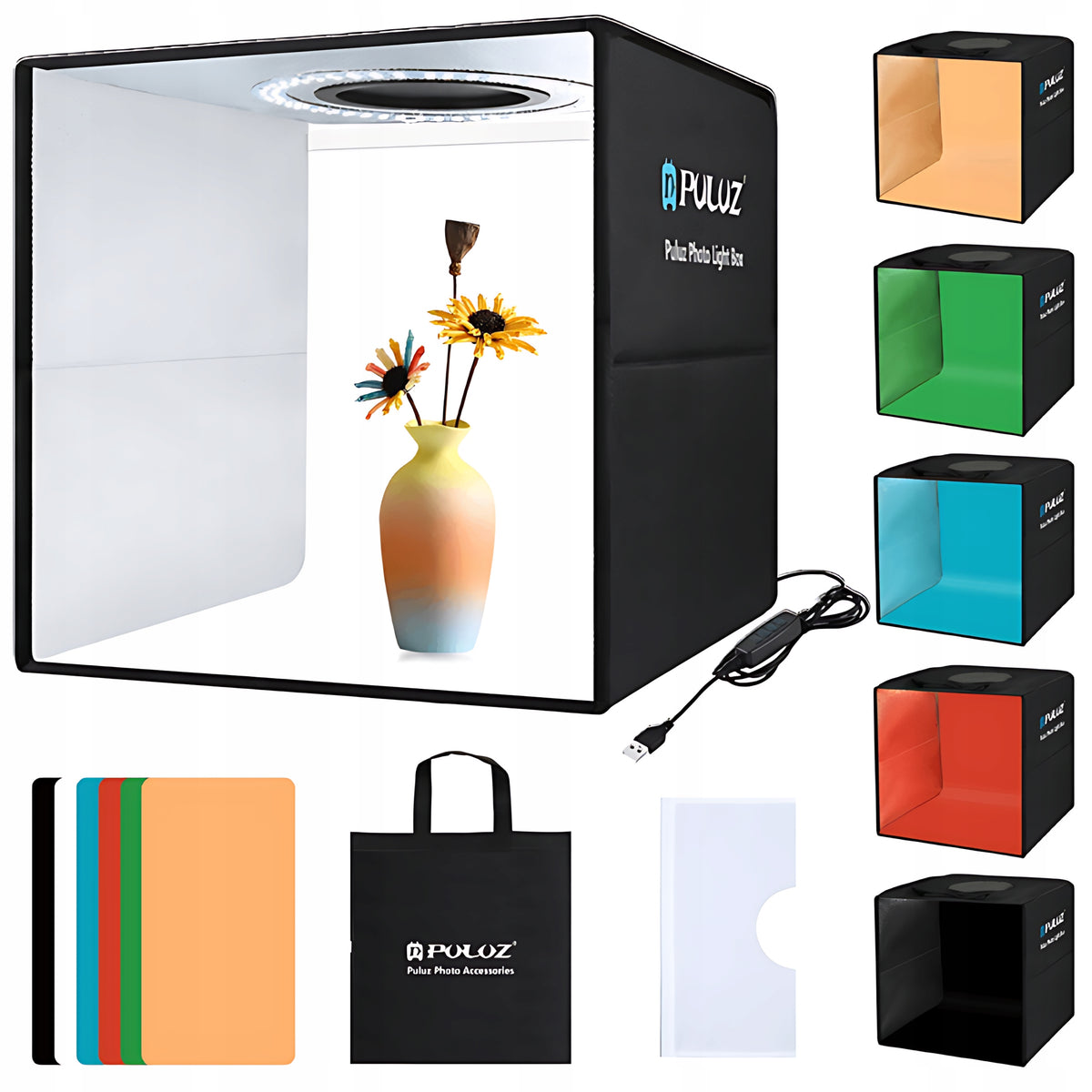 Puluz Shadowless Tent Photo Box For Product Photos 30cm LED