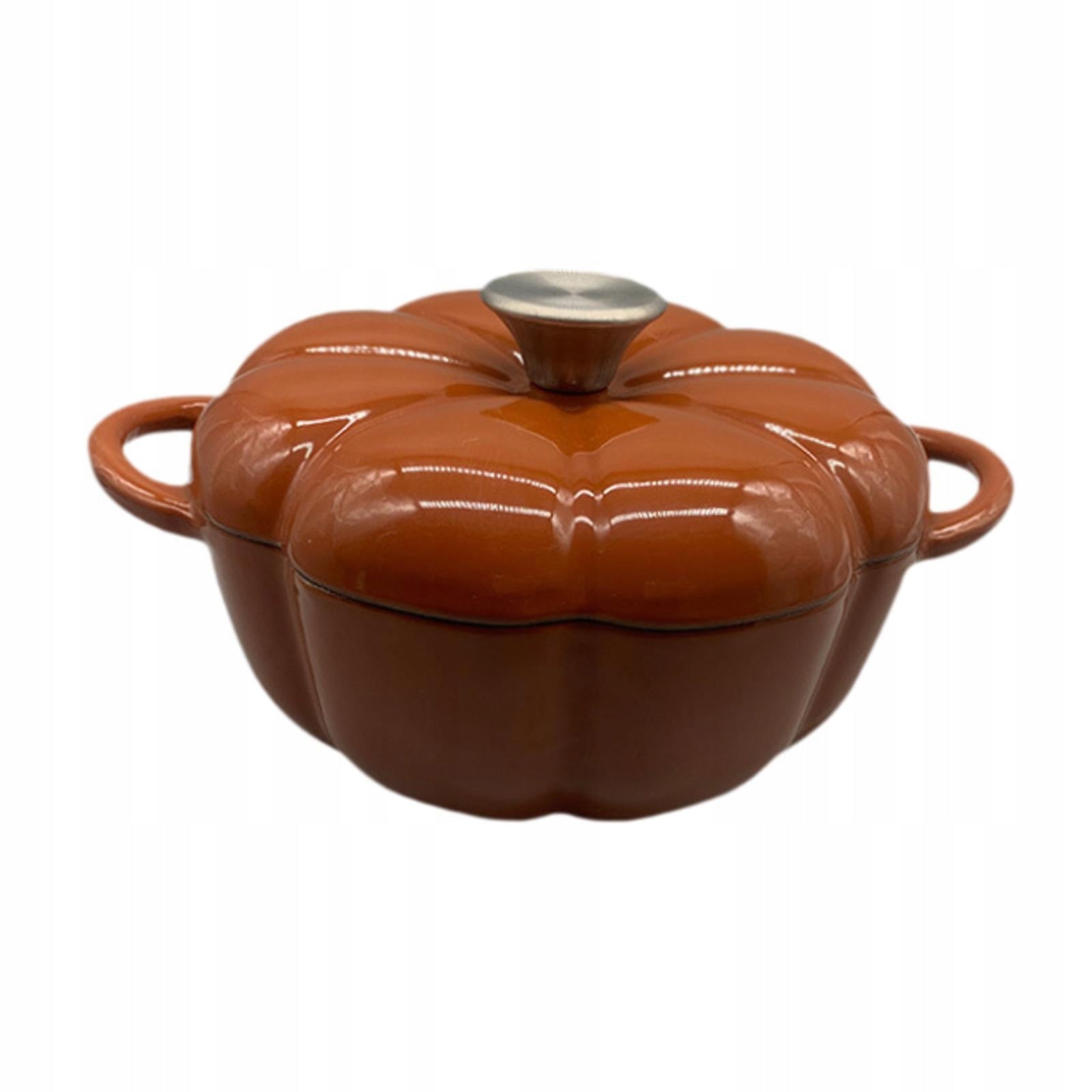 Pumpkin Enamel Stew Pot Practical with Cover Micro Pressure Pot Home