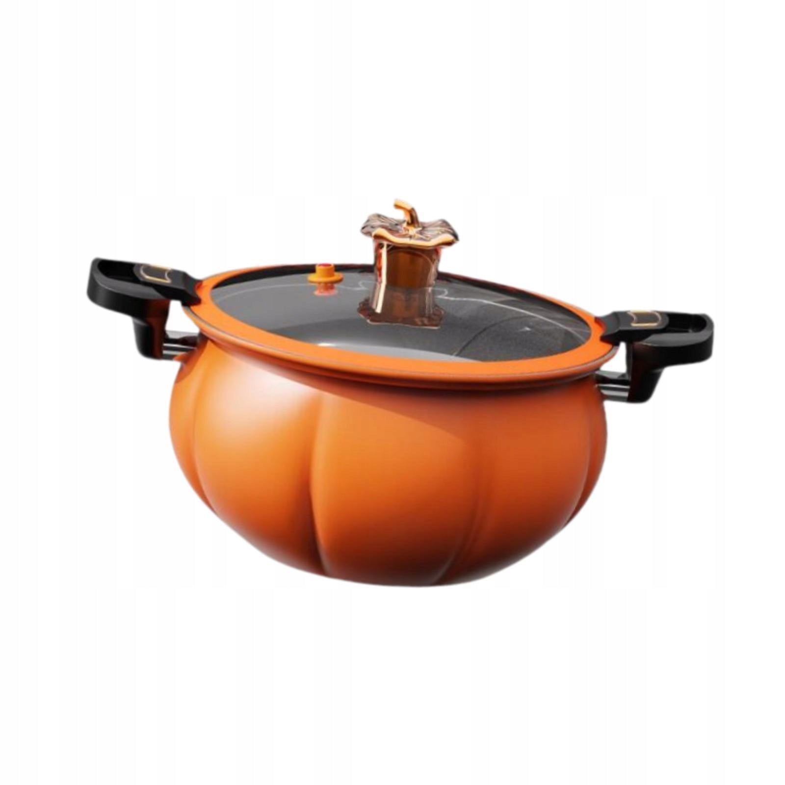 Pumpkin Shaped Soup Pot 5L Non Stick with Cover Cookware Micro Pressure Pot Capacity 350 l