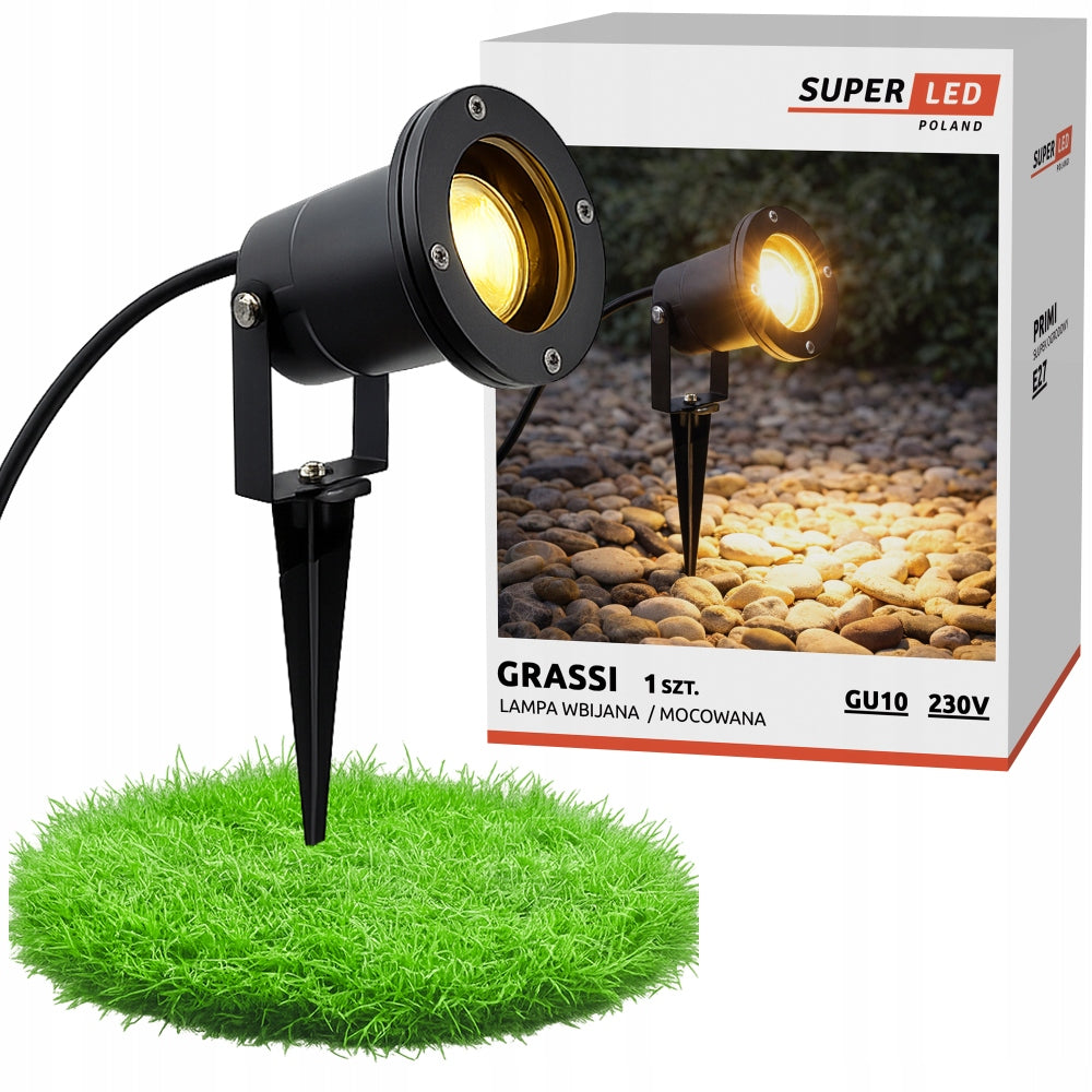 Punched garden spotlight GU10 Garden lamp alu 230V with cable 1m