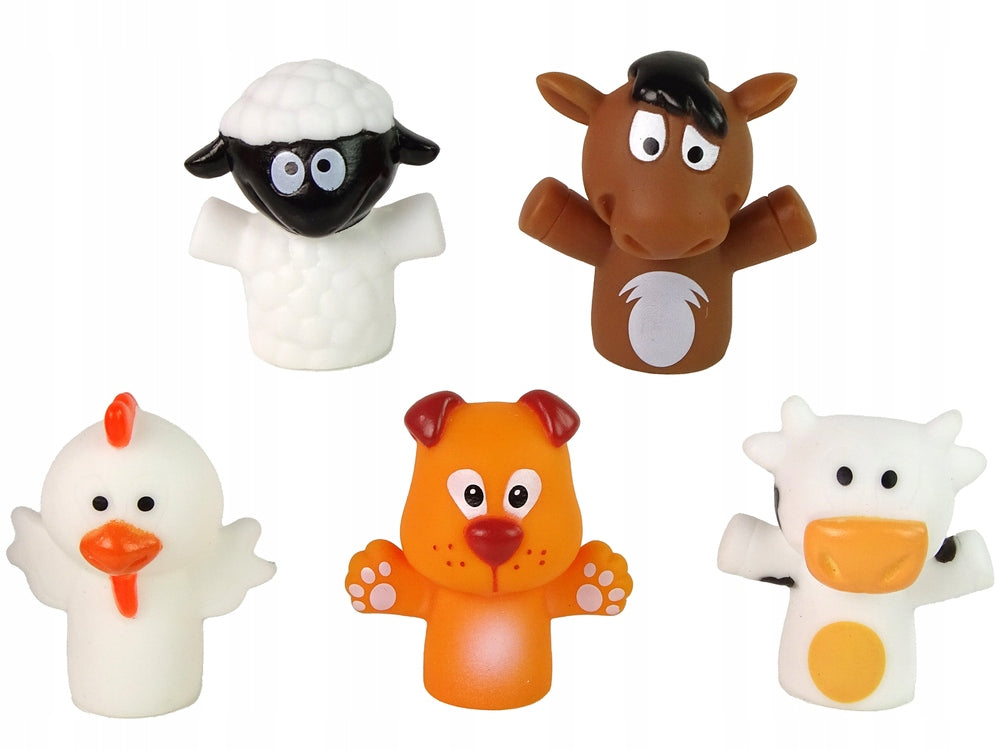 Puppets For Fingers ANIMALS Sheep Horse Dog Cow Chicken - 5 pcs. Packaging status original