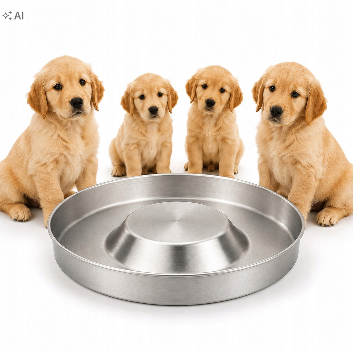 Puppy Bowl LARGE XL 38 cm 4L Metal Stainless Steel for Litter Feeding