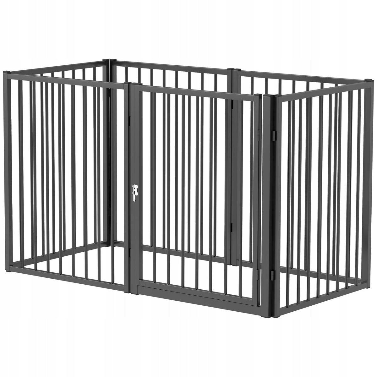 Puppy enclosure 6 panels with door, black