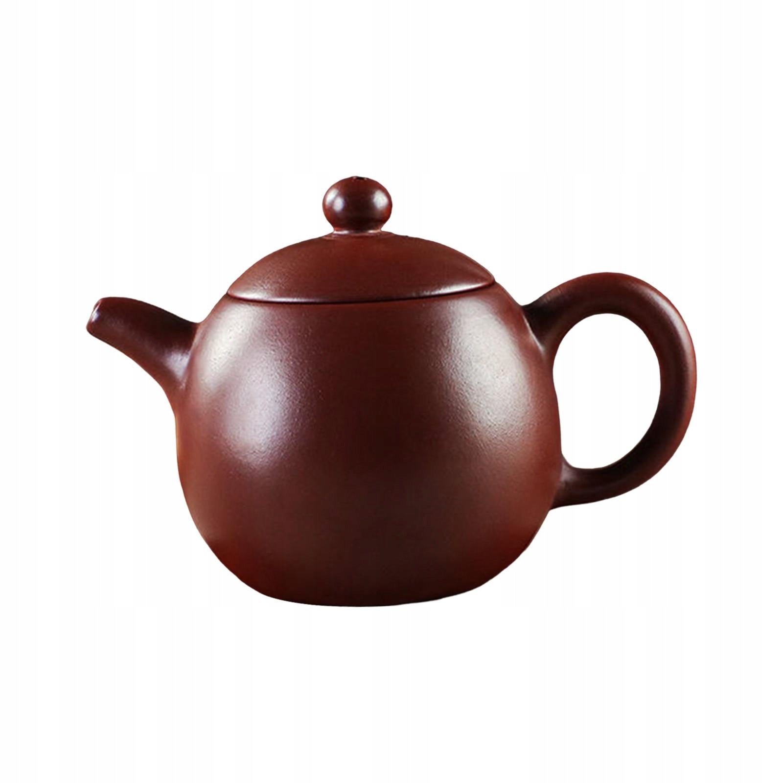 Purple Clay Teapot with Cover Redware Ceramic Tea Pot for Kitchen Style E