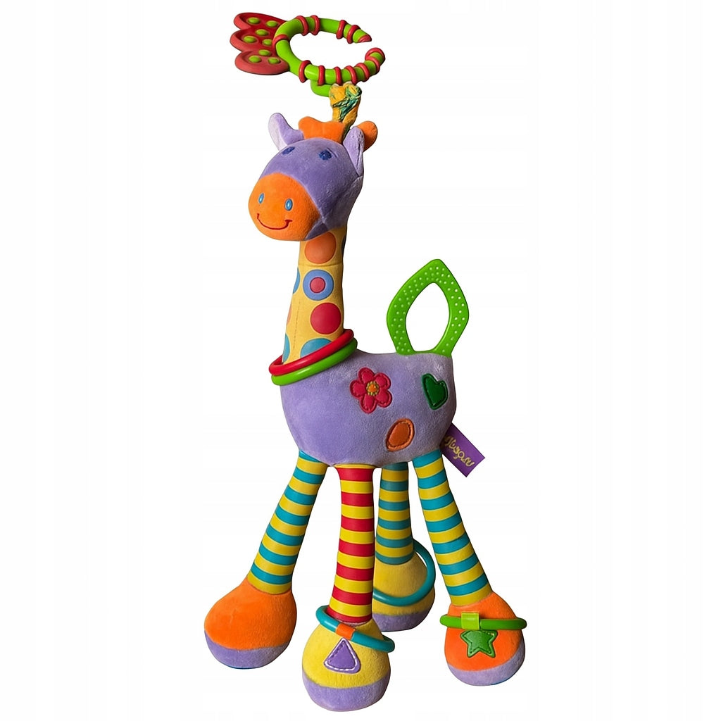 Purple Giraffe with Wheels – toys for children 0 +, 37 × 12 cm for a gift