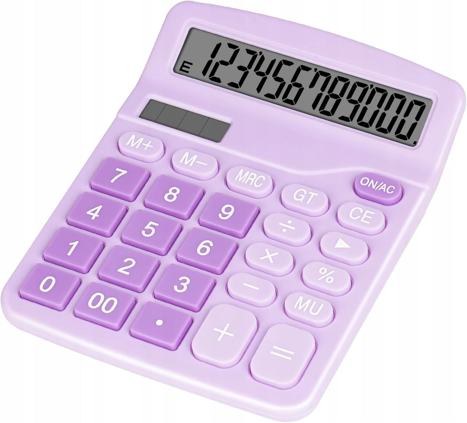 Purple School Office Calculator 12 Digits Solar + Battery Included