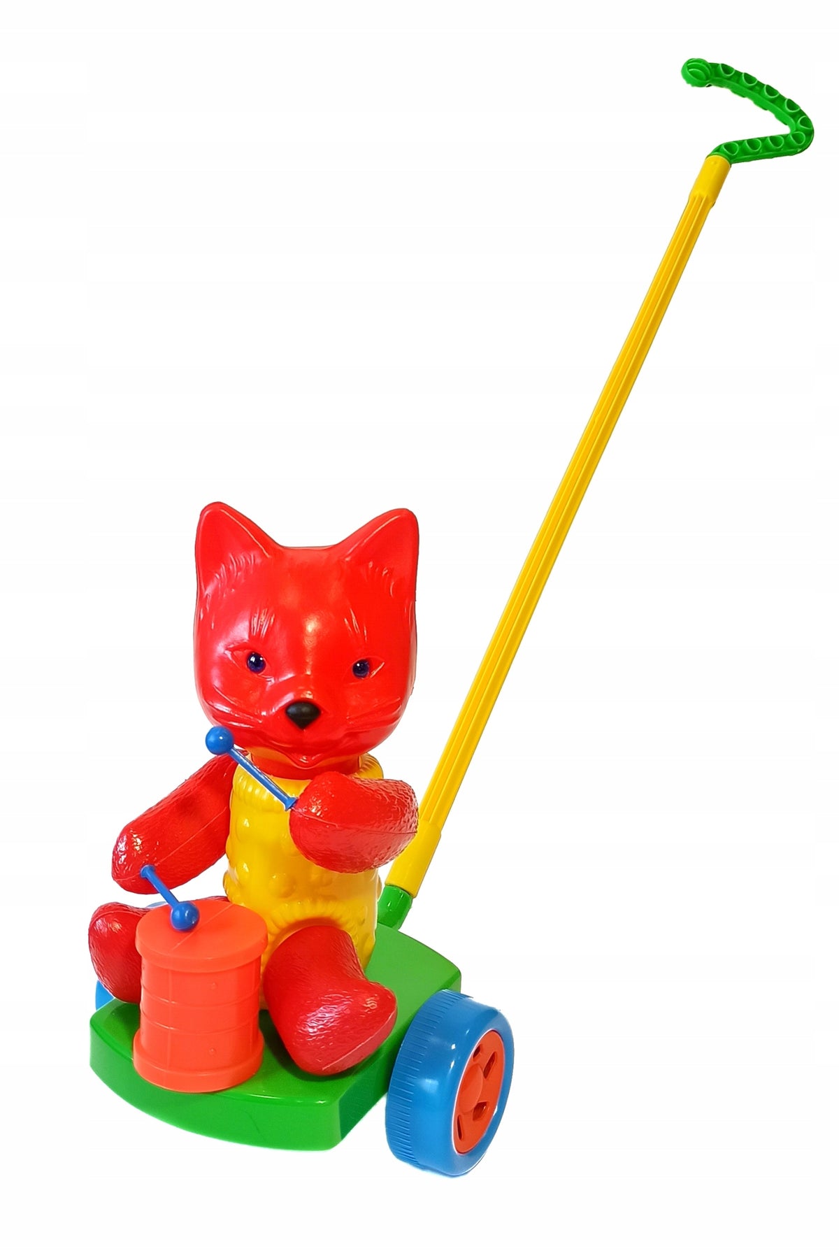 Push Toy Cat with Drum, Pusher Cat with Drum Brand Zabawkarstwo Wiesław Suchanek