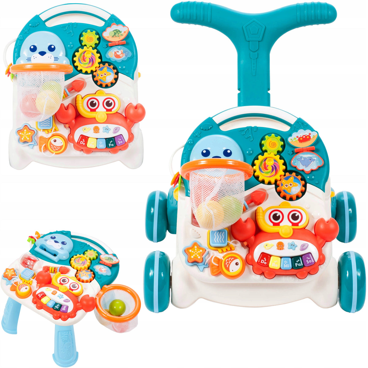 Pusher Educational Ride-On Walker Panel Basketball Set 5in1 for Child