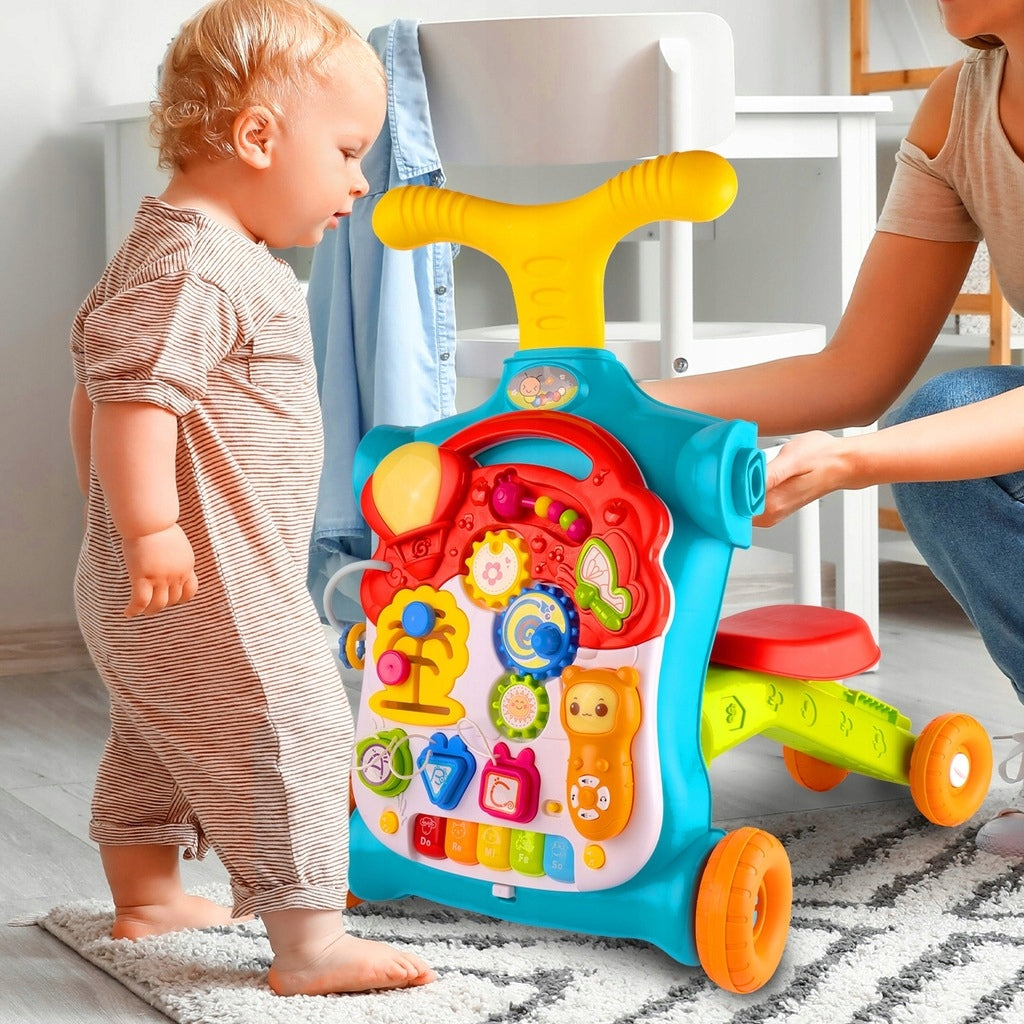 Pusher Ride-On Walker Educational Table Sensory Panel Scooter 5in1 Brand MalPlay