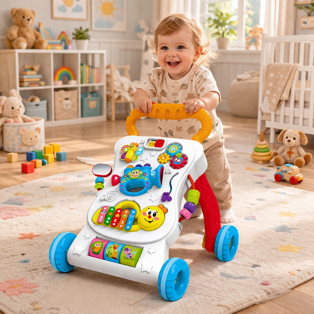 Pusher Walker Educational Interactive Music Panel 3in1 Sounds Material plastic