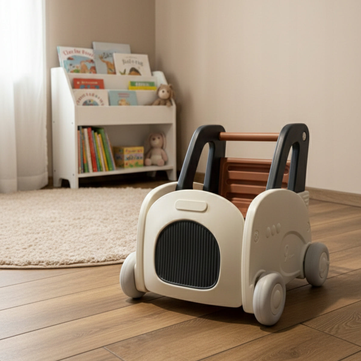 Pusher car baby walker 2in1 with adjustable wheels grey MICCOO Packaging status original