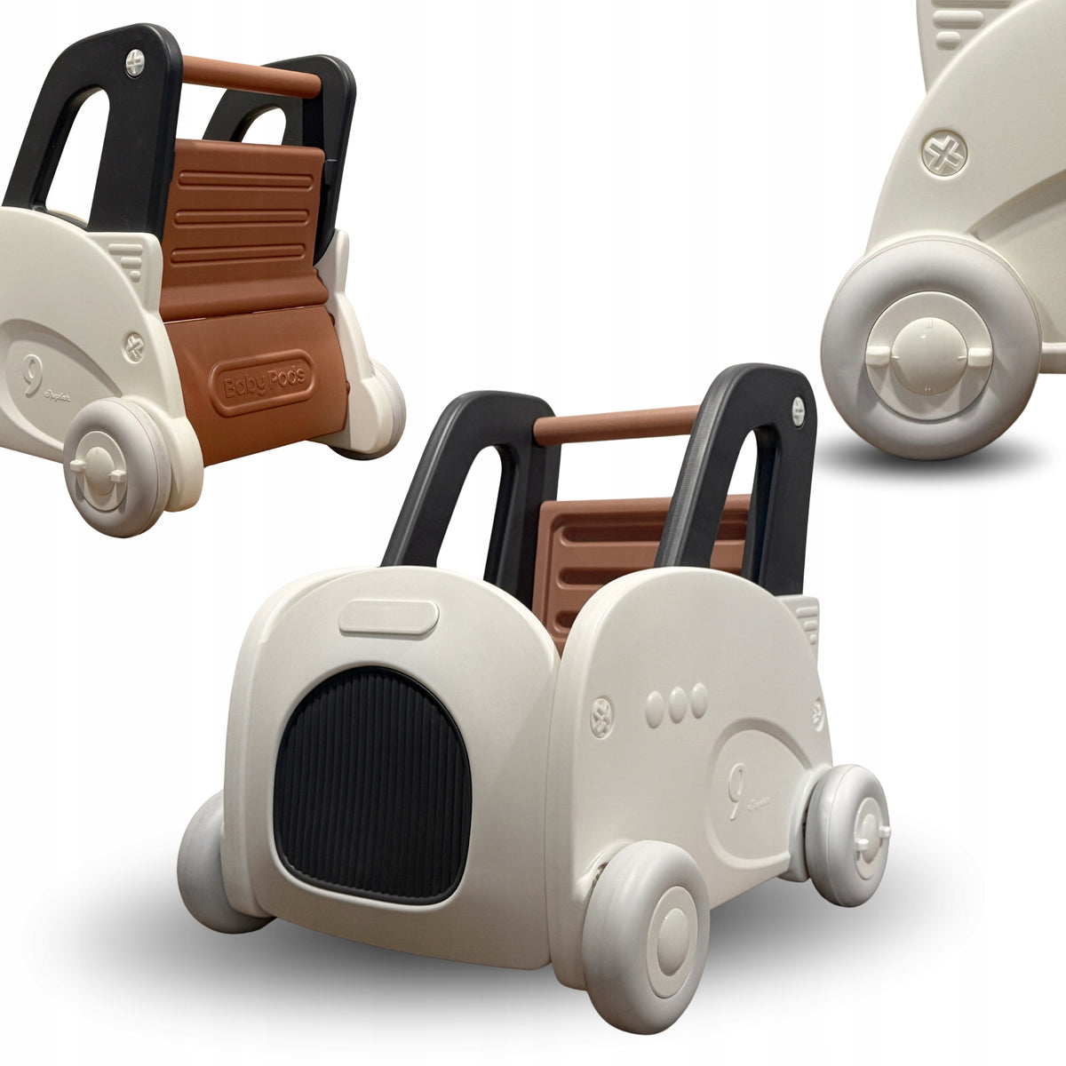 Pusher car baby walker 2in1 with adjustable wheels grey MICCOO