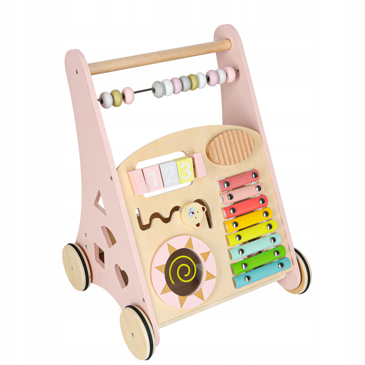 Pusher for baby wooden walker with abacus pink Manufacturer code KX2901_1