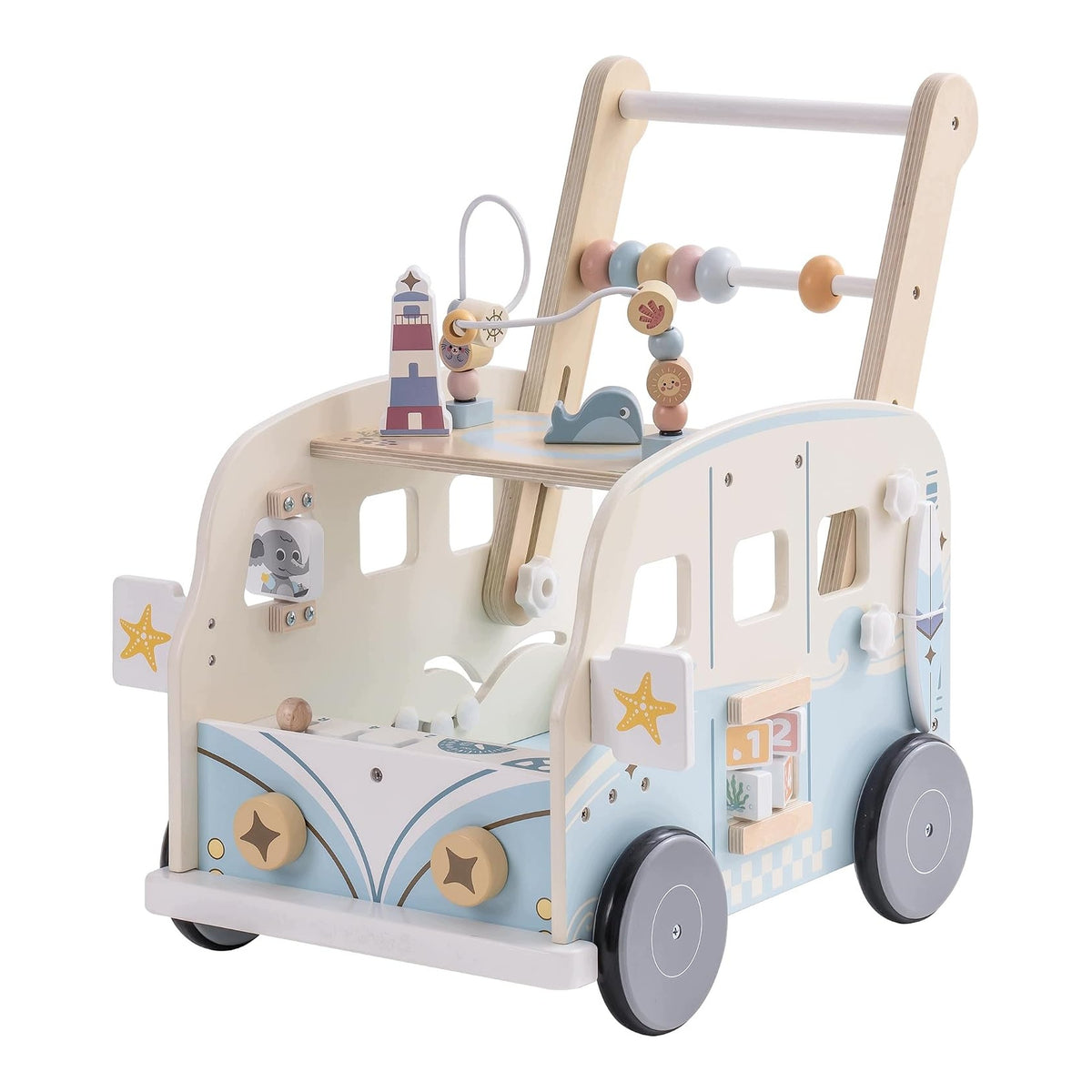 Pusher walker wooden ride-on for baby car for learning to walk 10M+
