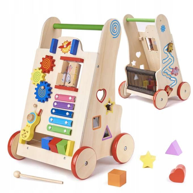 Pusher wooden sorter board stroller skandi