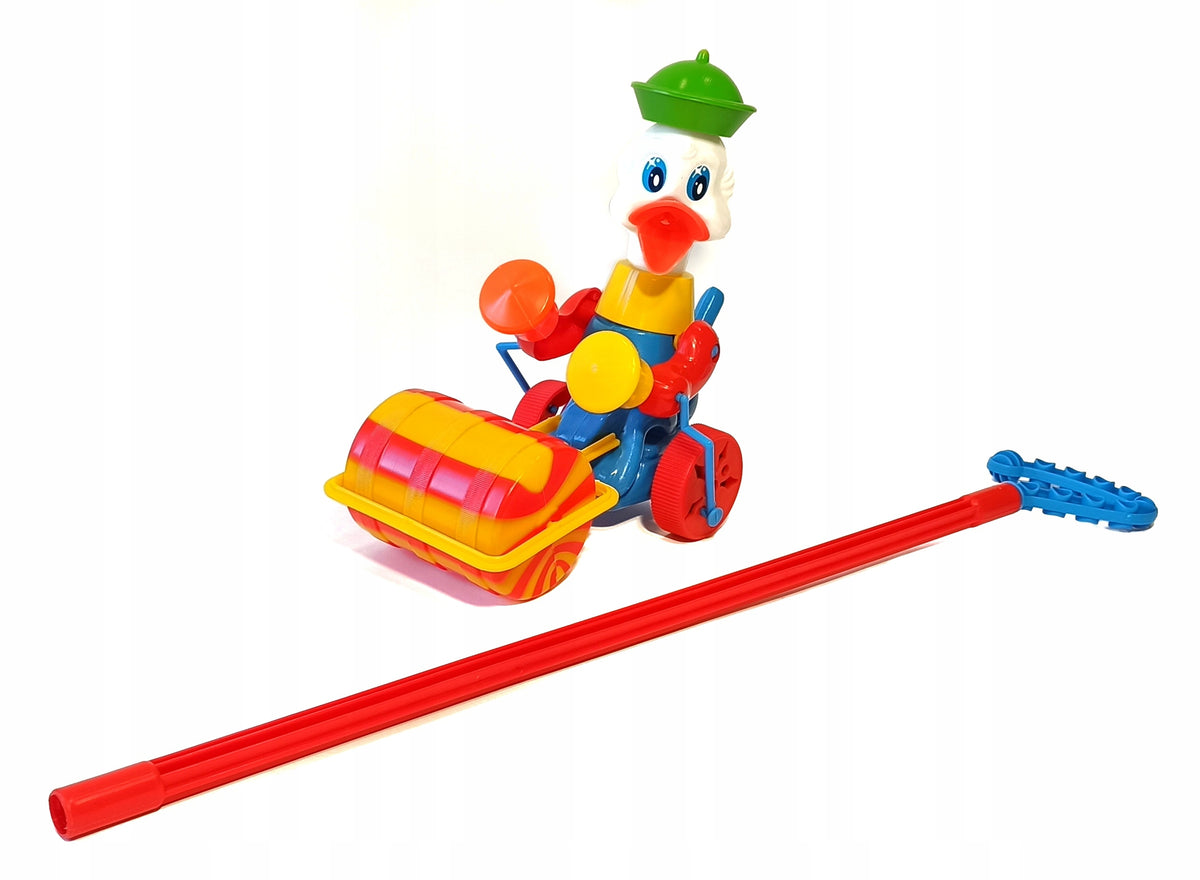 Pushing toy Duck with roller, pusher Duck with roller Brand Zabawkarstwo Wiesław Suchanek