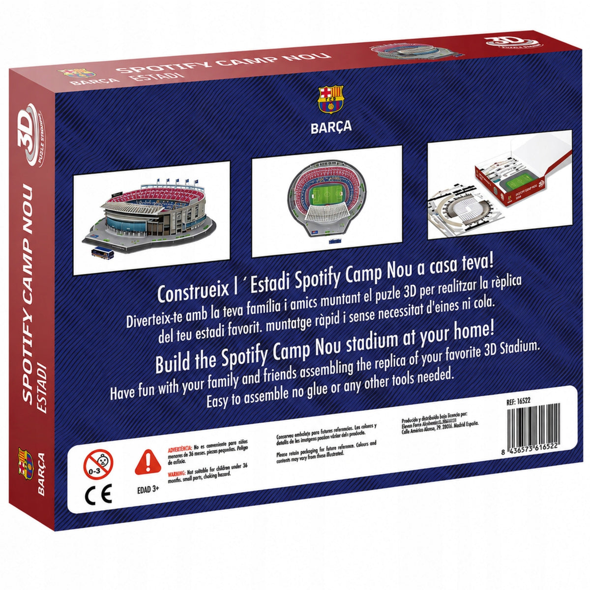 Puzzle 3D FC BARCELONA Children's Stadium for Fan for Gift Packaging status original