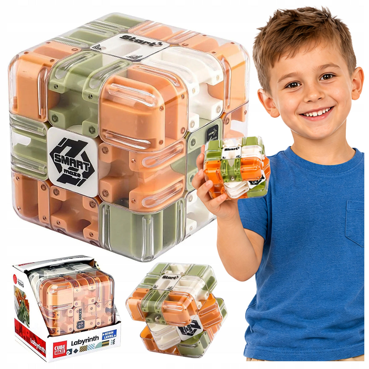 Puzzle Cube for Kids with Labyrinth and Metal Ball Game CUBE MAZE 3D Brand Stator