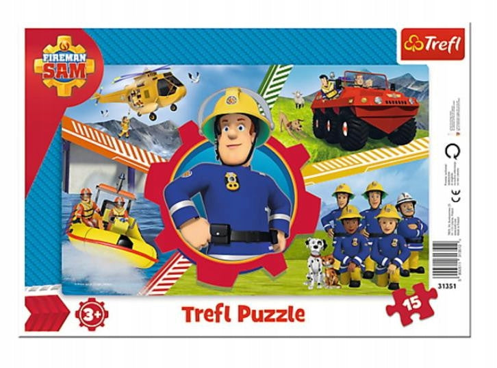 Puzzle FIREFIGHTER SAM 15 pieces puzzle for TODDLERS Puzzle Set Manufacturer code PUZZLE TREFL BAJKOWE PUZZLE DLA 3 LATKA SAM