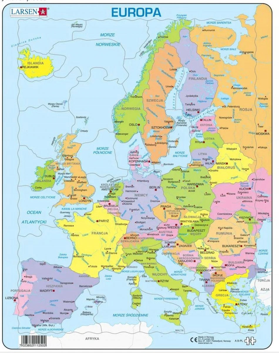Puzzle Maxi Europe political map 37 el. LARSEN