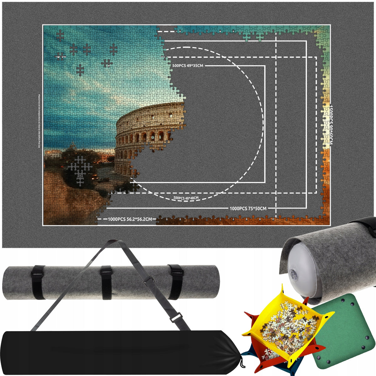Puzzle Stacking Mat for 500-1500 Elements Board Puzzle Pad