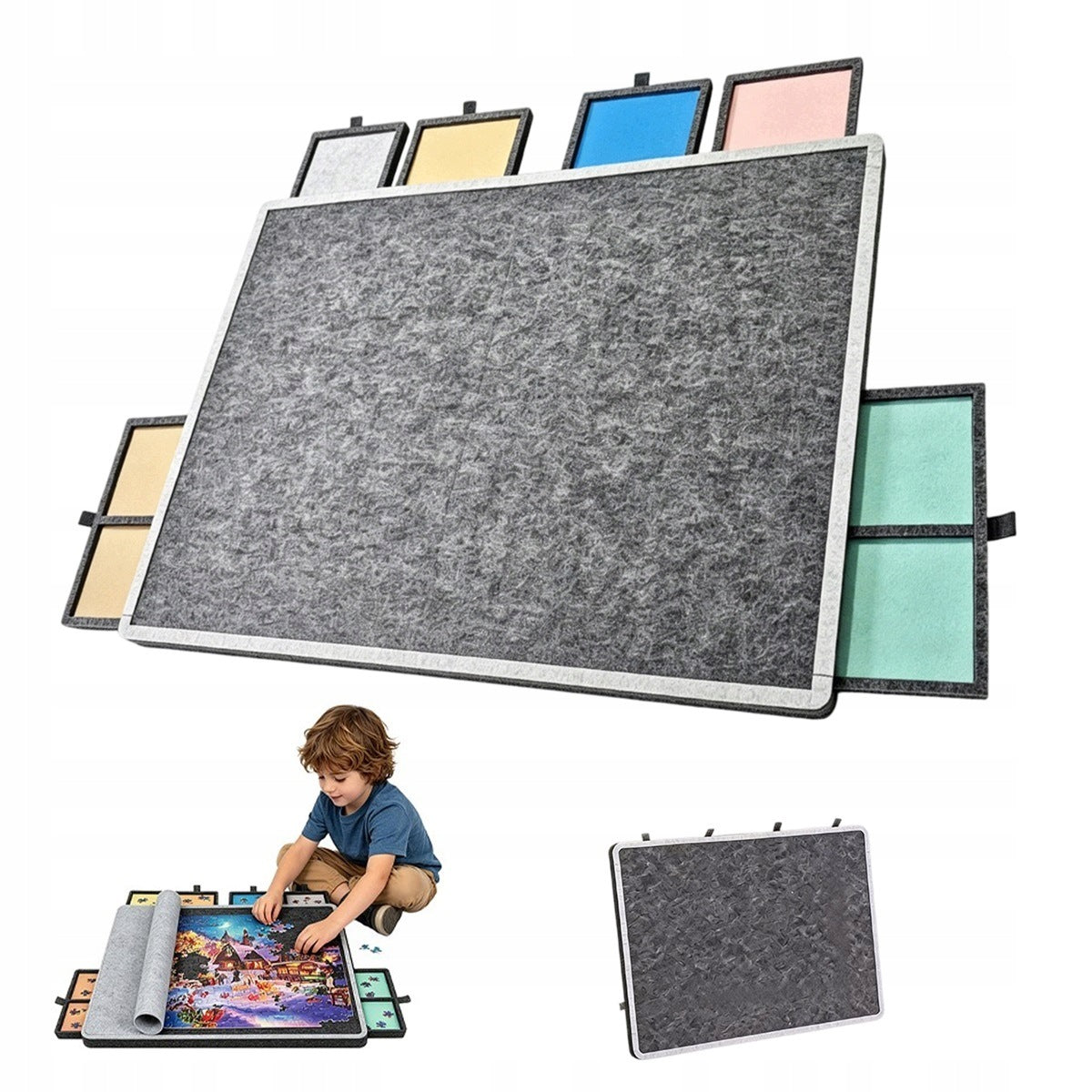 Puzzle Table 1000 El. With 6 Drawers Folding Felt Board Mat For Puzzle Brand Bedee