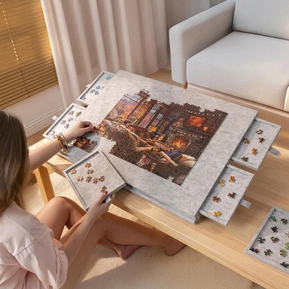 Puzzle Table Rotating Latching Table With 6 Drawers Portable 1000pcs Brand Bedee