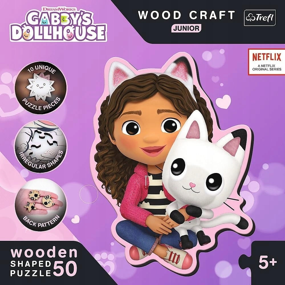 Puzzle Wooden Cat House Gabi and her Kitten 50 el as a gift for a 5 6 year old Brand Trefl