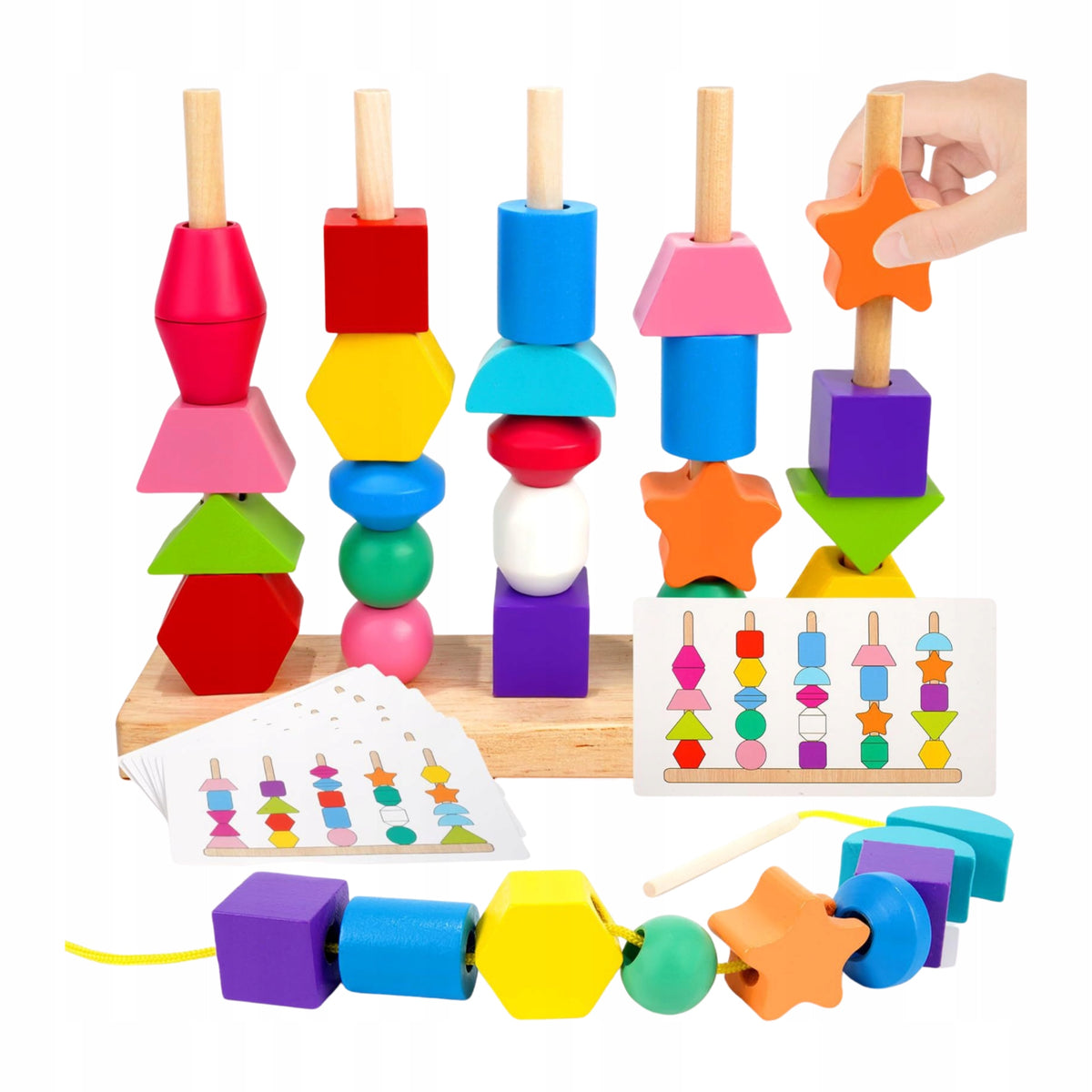 Puzzle Wooden Montessori Sorter Sensory Toy Educational Blocks