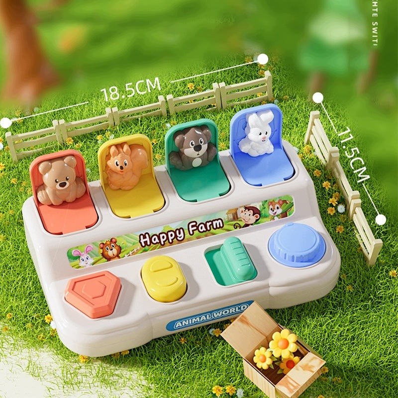 Puzzle toy pop-up animals motor skills for baby Brand no brand