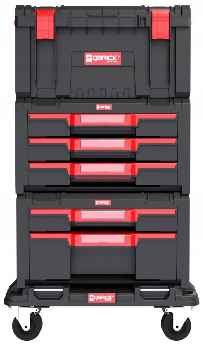 QBRICK SYSTEM PRO Drawer Workshop Set 2 2.0 with wheels tool box Manufacturer code z szufladami duża plastikowa warsztatowa