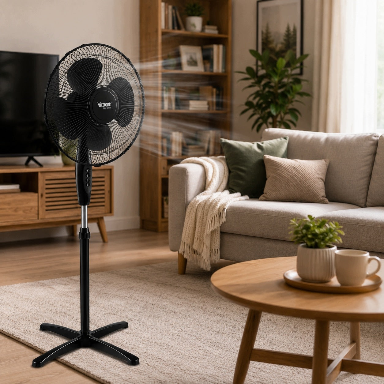 QUIET FAN STANDING FLOOR FAN FOR HOME BLADE STRONG Packaging status original