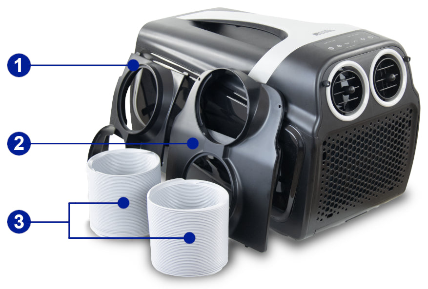 QUIET MOTORHOME AIR CONDITIONER PORTABLE HOME FRAL FSC04 WI-FI 1 KW ECO Dominant color black