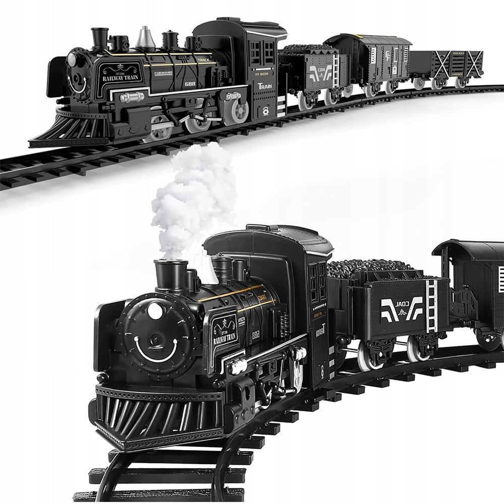 Queue Electric Freight Train Track XXL Locomotive 4 Wagons