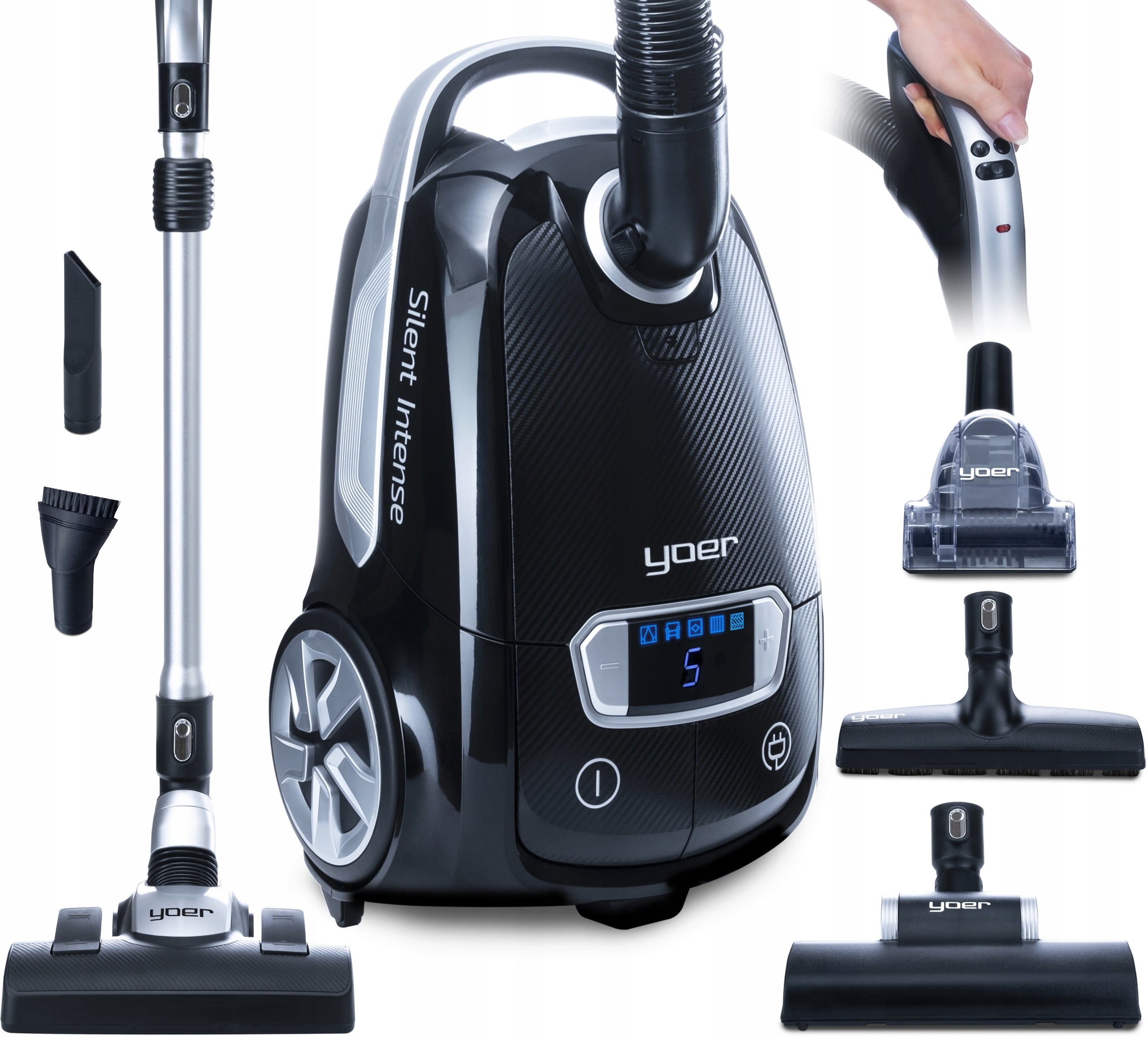 Quiet Bagged Vacuum Cleaner Yoer HEPA +6 Brushes SMART +PILOT
