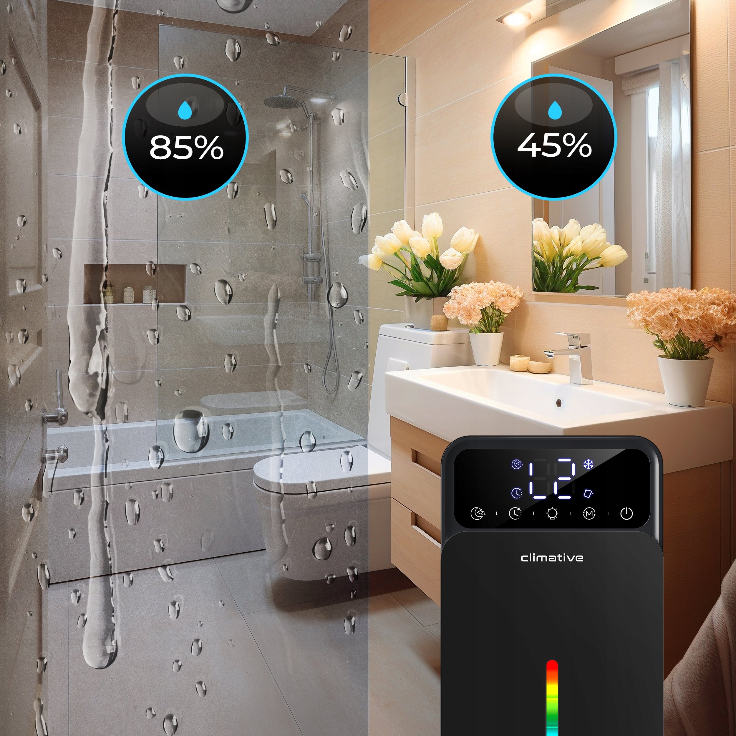 Quiet Moisture Absorber 1200ML Dehumidifier LUXE UV Efficient Black Manufacturer code Cichy pochłaniacz wilgoci 1200ml