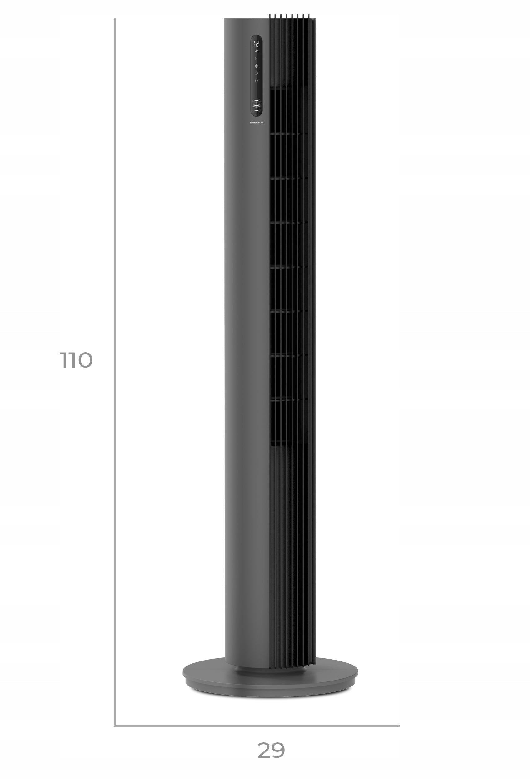 Quiet column fan 12 levels PURE Plasma ionization black XXL Model Mocny wentylator stojący bezlopatkowy PURE