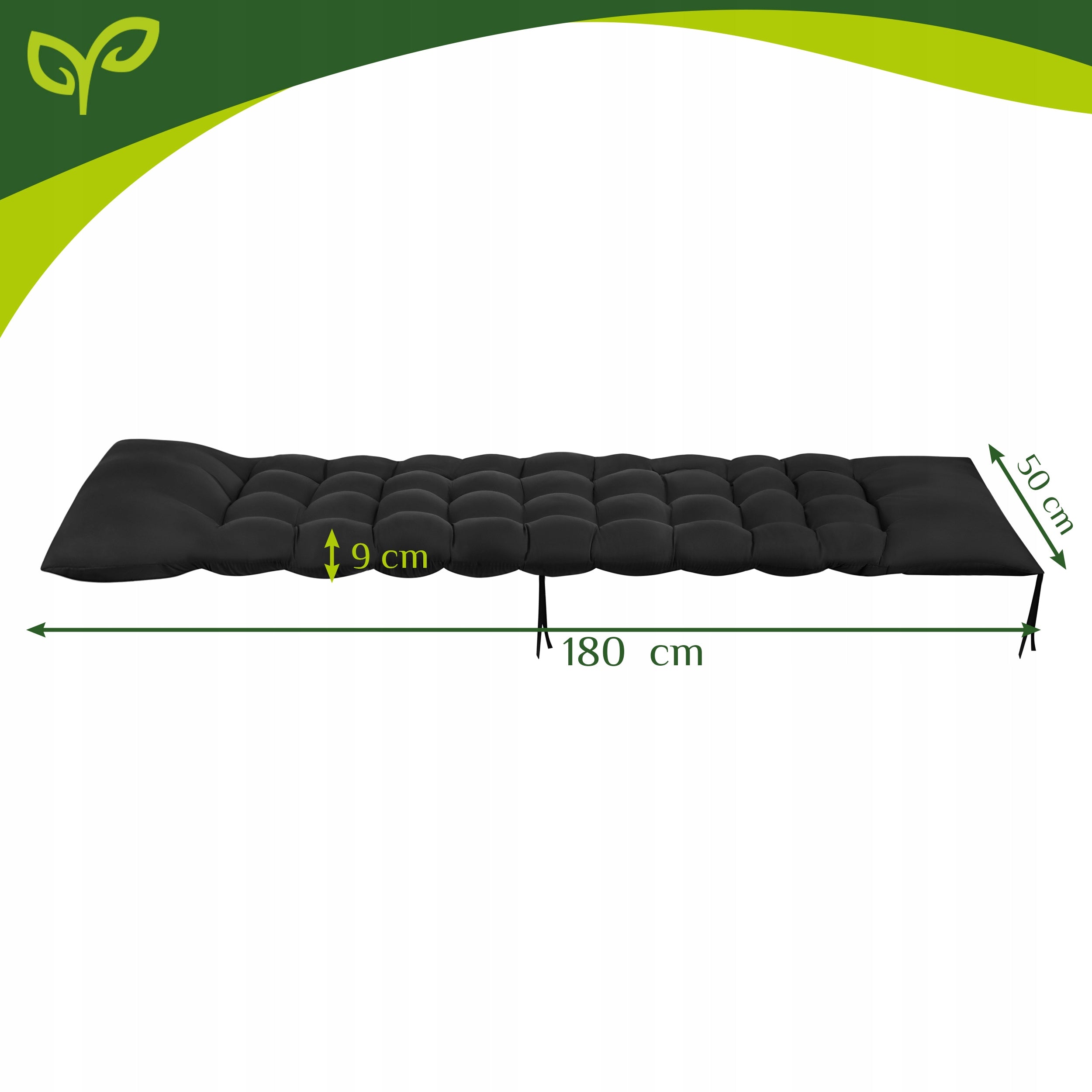 Quilted Cushion for Garden Sun Lounger Beach Chair 180x50cm Thick Comfortable Pillow length 180 cm