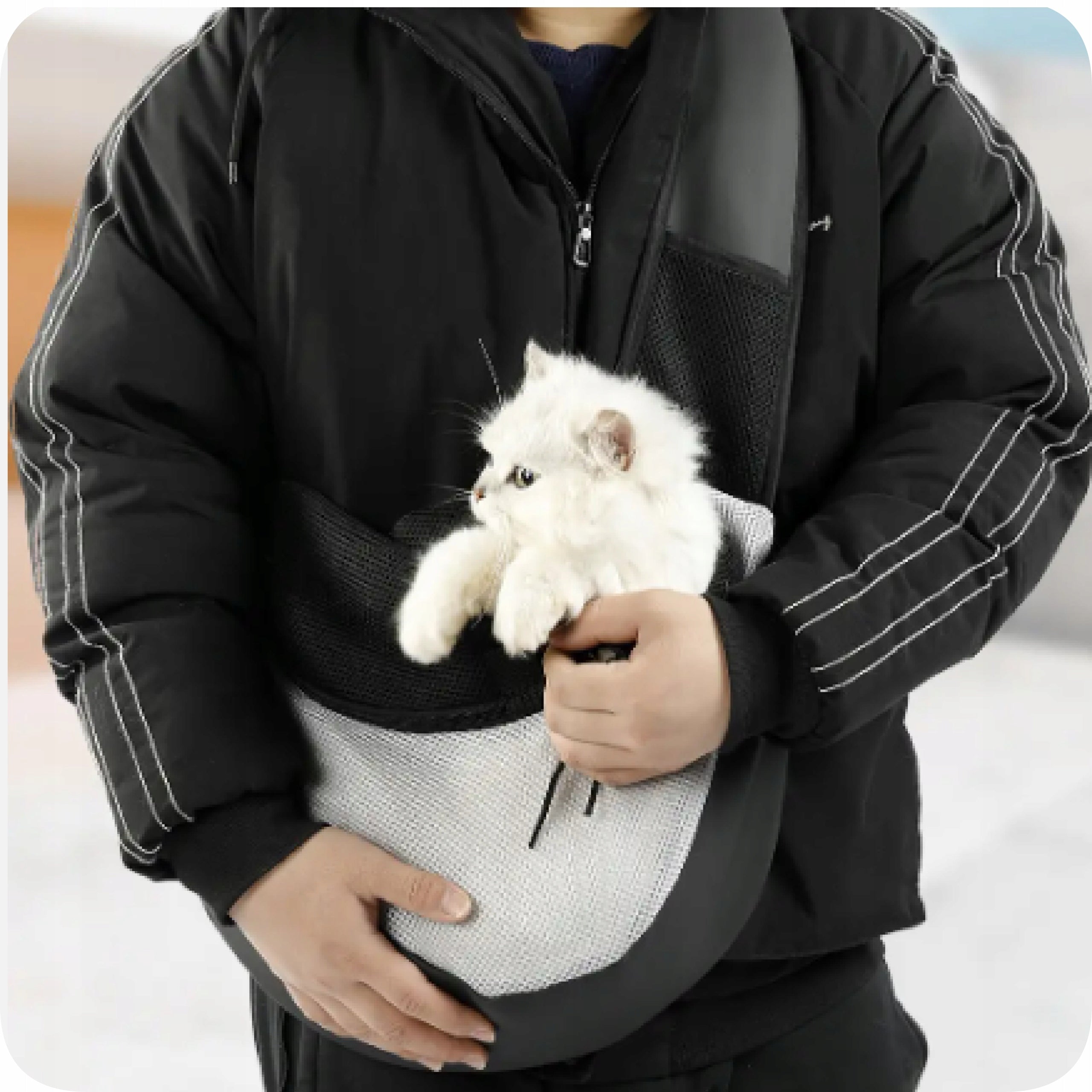 RABBIT CAT DOG CARRIER BAG FOR SHOULDER R. S - CARRIER GREY-BLACK EAN (GTIN) 5904050009264