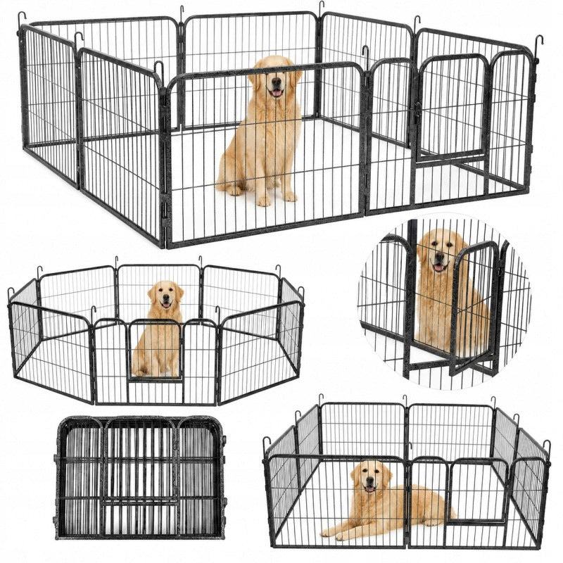 RABBIT CAT DOG PLAYPEN 8 PANELS 80x80CM ANIMAL CAGE FARMHOUSE CATWALK