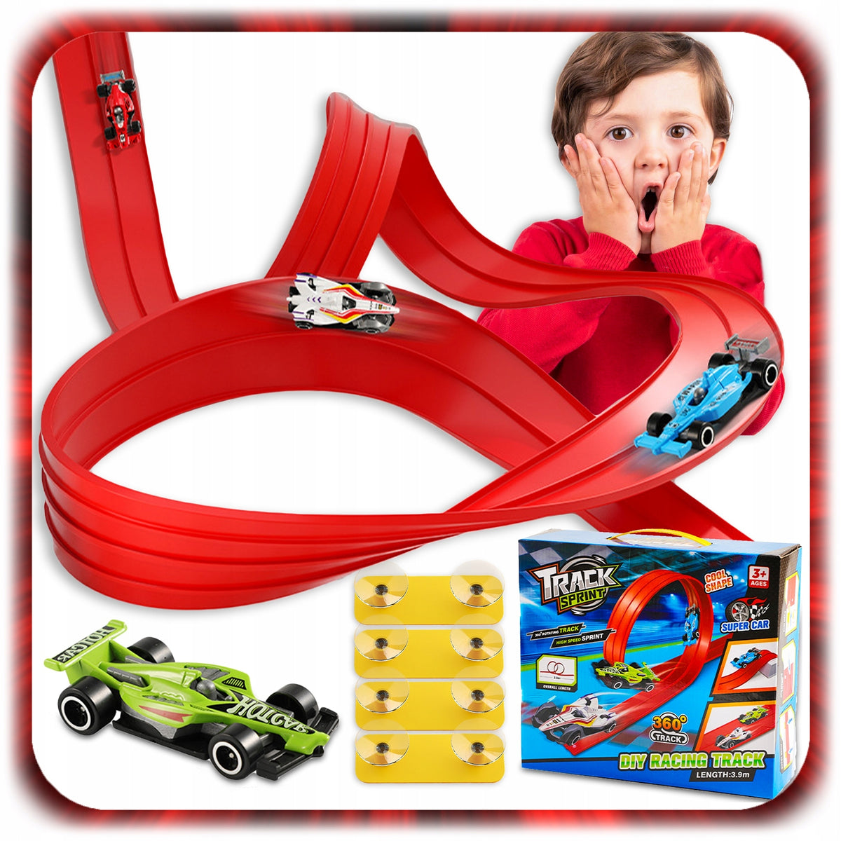 RACE TRACK FLEXIBLE FOR SPEED CARS +4 CARS FOR A CHILD Manufacturer code 14557123686