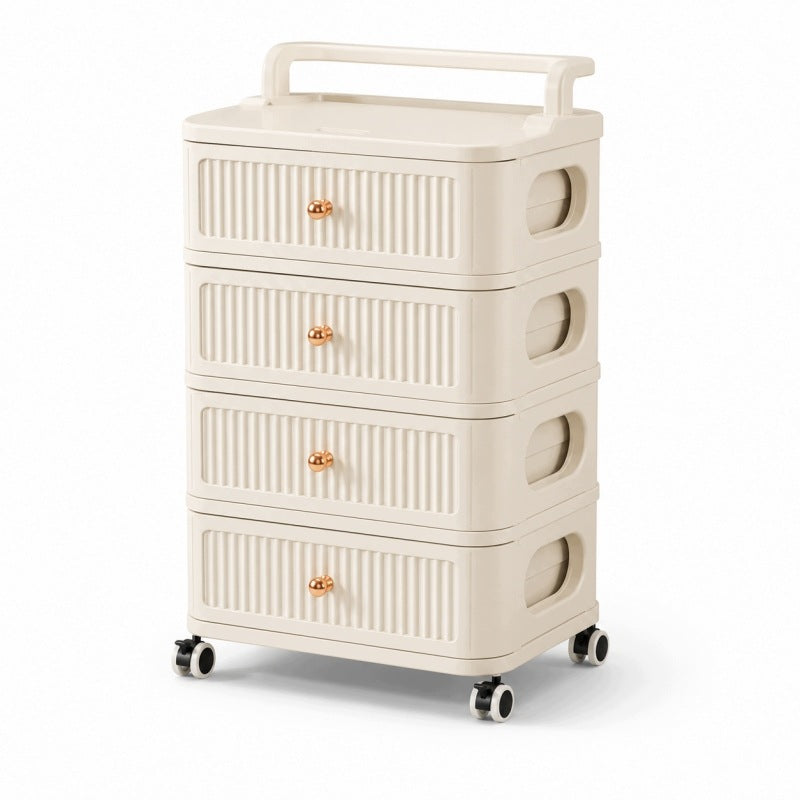 RACK BATHROOM SHELF KITCHEN MOBILE CABINET ON WHEELS 4 LEVELS Brand Ecarla