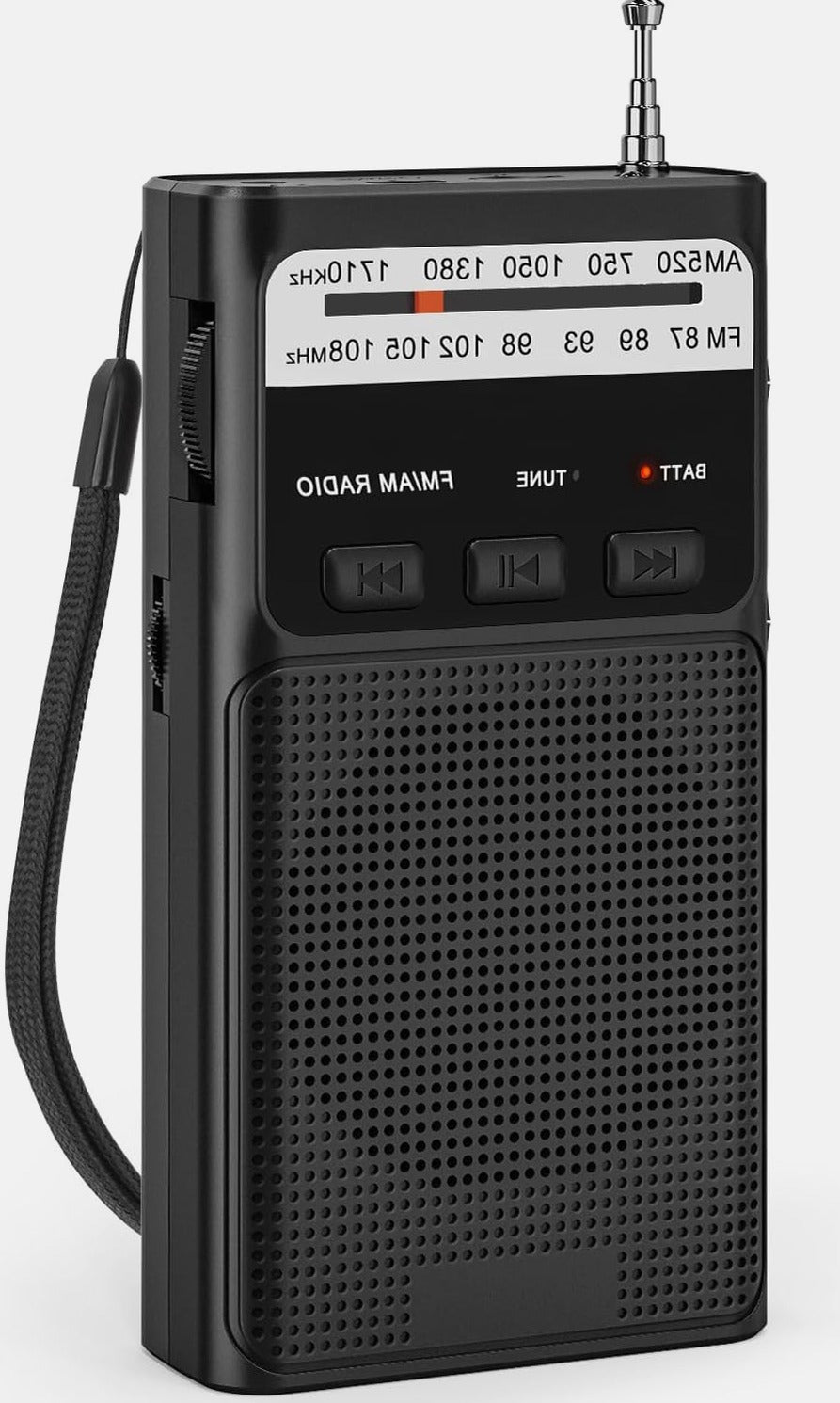 RADIO AM/FM PORTABLE POCKET 1000MAH MP3 SPEAKER HEADPHONES BATTERY