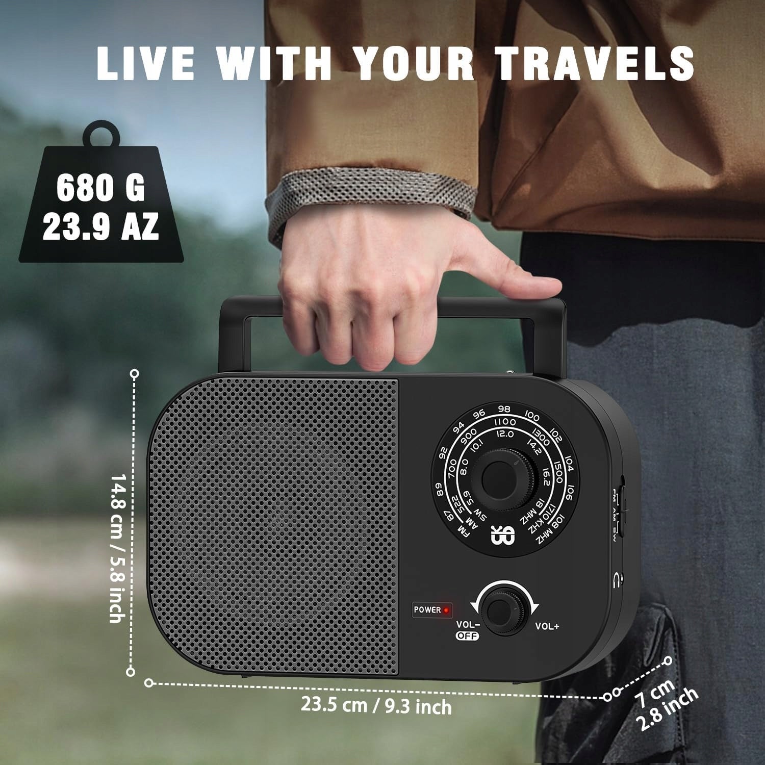 RADIO AM FM SW 680G PORTABLE ANALOGUE NETWORK SPEAKER BATTERIES HOME Brand no brand