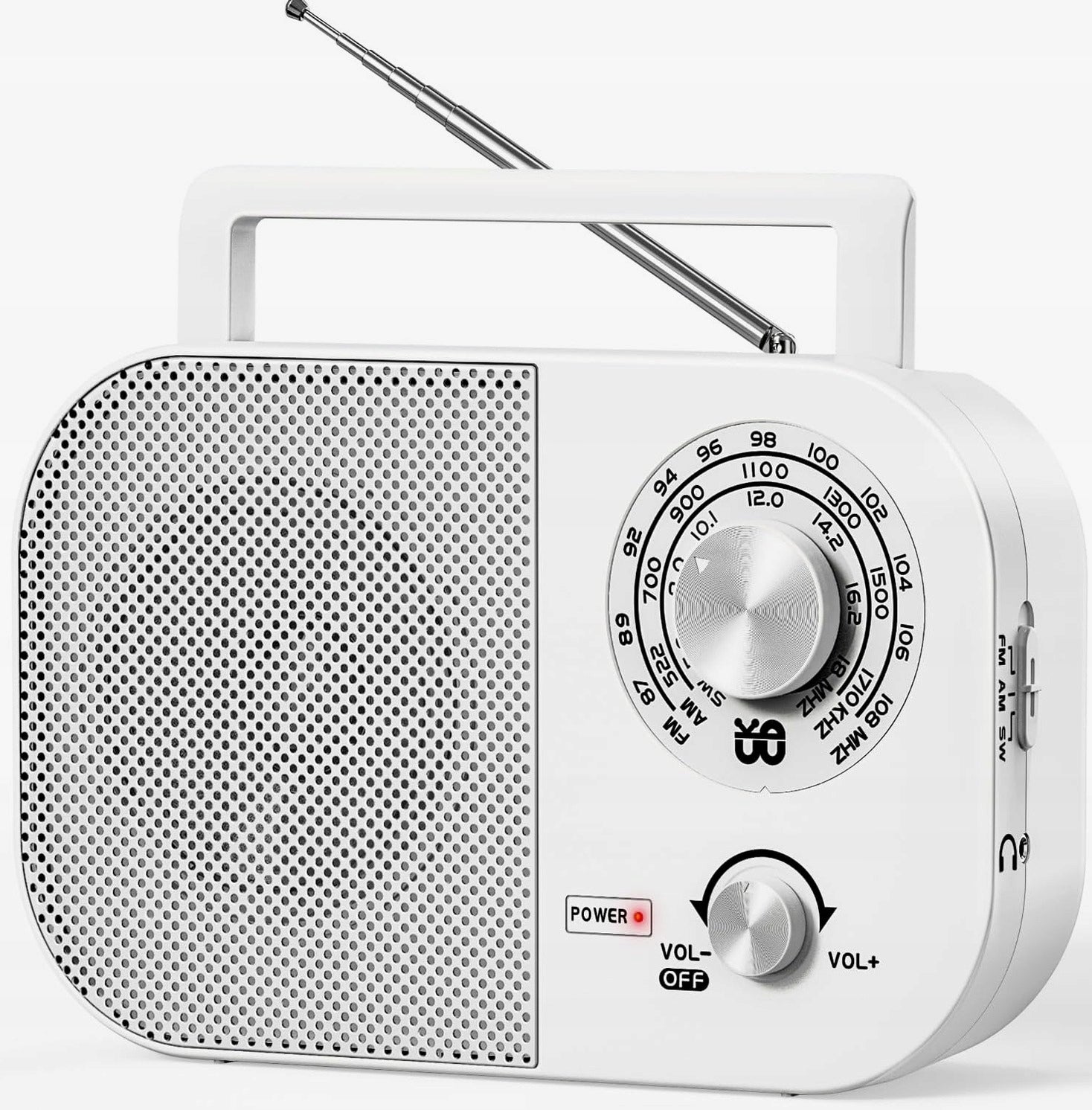 RADIO AM FM SW PORTABLE NETWORK BATTERY STRONG WHITE STEREO