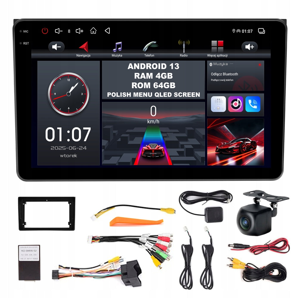 RADIO ANDROID 13 AUDI A4 B6 B7 2000-2009 ANDROID AUTO CARPLAY WIFI 4GB/64GB