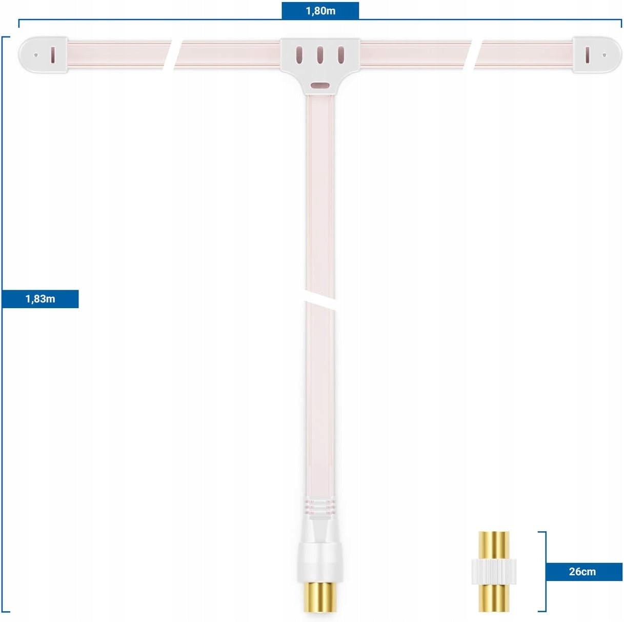 RADIO ANTENNA 2 PIECES 180X180CM DIPOLE INDOOR UNIVERSAL HI-FI Brand no brand