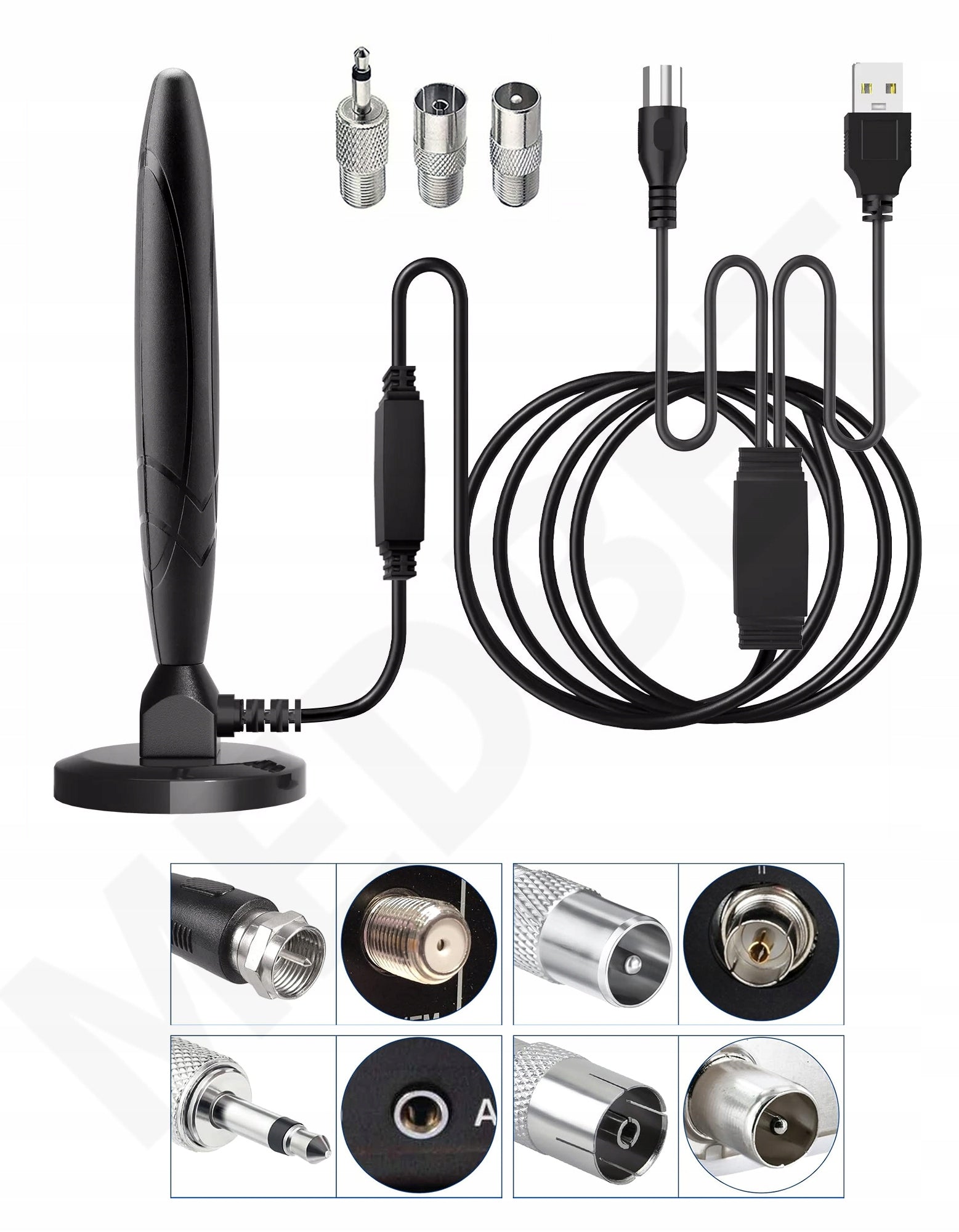 RADIO FM ANTENNA + AMPLIFIER + 4 DIFFERENT ADAPTERS FOR CINEMA TOWER RADIO ETC Brand no brand